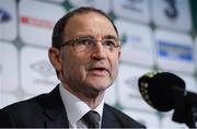 12 May 2016; The Republic of Ireland manager Martin O'Neill during the squad announcement in the Three HQ at Sir John Rogerson's Quay, Dublin. Photo by Matt Browne/Sportsfile