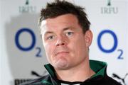 11 June 2010; Ireland captain Brian O'Driscoll during a press conference ahead of their match against New Zealand on Saturday. Ireland Rugby Squad Press Conference, Yarrow Stadium,  New Plymouth, New Zealand. Picture credit: Ross Setford / SPORTSFILE