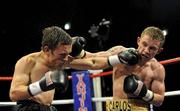 11 June 2010; Carl Frampton, right, in action against Ian Bailey during their Super Bantamweight fight. Yanjing Beer Fight Night, King's Hall, Belfast. Picture credit: Oliver McVeigh / SPORTSFILE