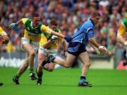 17 June 2001; Dessie Farrell of Dublin in action against Ger Rafferty of Offaly during the Bank of Ireland Leinster Senior Football Championship Semi-Final match between Dublin and Offaly at Croke Park in Dublin. Photo by Ray Lohan/Sportsfile