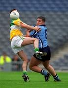 17 June 2001; Gary Comerford of Offaly in action against Jonathan Magee of Dublin during the Bank of Ireland Leinster Senior Football Championship Semi-Final match between Dublin and Offaly at Croke Park in Dublin. Photo by Ray McManus/Sportsfile
