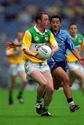 17 June 2001; Barry Mooney of Offaly in action against Jason Sherlock of Dublin during the Bank of Ireland Leinster Senior Football Championship Semi-Final match between Dublin and Offaly at Croke Park in Dublin. Photo by Ray McManus/Sportsfile