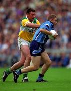 17 June 2001; Dessie Farrell of Dublin in action against Sean Grennan of Offaly during the Bank of Ireland Leinster Senior Football Championship Semi-Final match between Dublin and Offaly at Croke Park in Dublin. Photo by Ray McManus/Sportsfile