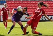 15 May 2016; Aine O'Gorman, UCD Waves, in action against Niamh Walsh, Shelbourne Ladies FC. Shelbourne Ladies FC v UCD Waves. Richmond Stadium, Inchicore, Dublin.  Picture credit: David Maher / SPORTSFILE