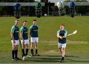 16 May 2016; Centra ambassadors, from left, former Kilkenny hurler Henry Shefflin, Limerick hurler Seamus Hickey, Waterford hurler Austin Gleeson and Clare hurler Podge Collins, pictured at today’s Centra Live Well hurling launch in CLG Na Fianna which included the announcement that the retailer will continue its sponsorship of the All-Ireland Senior Hurling Championship up to 2019. As part of this year’s campaign Centra has introduced a series of #GetActive hurling challenges to encourage fans of all ages to pick up a hurl, test their skills and upload their videos to win big prizes. For more information on how to take part go to www.centra.ie or follow Centra Ireland on social media. Na Fianna, Mobhi Road, Dublin 9. Picture credit: Ramsey Cardy / SPORTSFILE