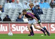 13 June 2010; Paul Murphy, Wexford, in action against Dylan Confrey, Dublin, during the half-time Go Games. Leinster GAA Football Senior Championship Quarter-Final, Dublin v Wexford, Croke Park, Dublin. Picture credit: Brian Lawless / SPORTSFILE