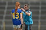 8 May 2016; Tipperary manager Gerry McGill in conversation with Aisling Mooney during the game. Lidl Ladies Football National League, Division 3, Final Replay, Tipperary v Waterford. Semple Stadium, Thurles, Co. Tipperary. Picture credit: Piaras Ó Mídheach / SPORTSFILE