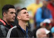 19 May 2016; Munster Rugby players Jordan Coghlan and Ian Keatley during day one of the Dubai Duty Free Irish Open Golf Championship at The K Club in Straffan, Co. Kildare. Photo by Diarmuid Greene/Sportsfile