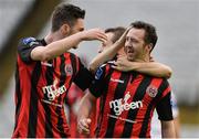 20 May 2016; Paddy Kavanagh, right, of Bohemians celebrates after scoring his side's first goal with his teammate Eoin Wearen during the Irish Daily Mail FAI Cup Second Round between Bohemians and Galway United in Dalymount Park, Dublin. Photo by David Maher/Sportsfile