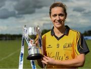 21 May 2016; Caroline O’Hanlon of Ulster with the cup following the MMI Ladies Football Interprovincial Football Cup Final, Ulster v Connacht, in Kinnegad, Co. Westmeath. Photo by Sam Barnes/Sportsfile