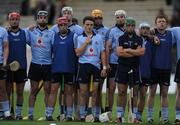 23 June 2010; The Dublin players stand for the national anthem. Bord Gais Energy Leinster GAA Hurling Under 21 Championship Semi-Final, Kilkenny v Dublin, Nowlan Park, Kilkenny. Picture credit: Brian Lawless / SPORTSFILE