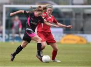 22 May 2016; Linda Douglas of Wexford Youth WFC in action against Siobhan Kileen of Shelbourne Ladies during the Continental Tyres Women's National League Replay at Tallaght Stadium, Tallaght, Co. Dublin.  Photo by David Maher/Sportsfile