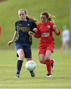 3 June 2016; Brianna Doherty of Inishowen in action against Kelly O'Neill   of Carlow during their Gaynor Cup Group C match at the University of Limerick, Limerick. Photo by Diarmuid Greene/Sportsfile