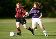 3 June 2016; Johanna Sheridan of Longford in action against Lydia McGrath of Wexford during their Gaynor Cup Group A match at the University of Limerick, Limerick. Photo by Diarmuid Greene/Sportsfile