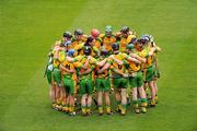 3 July 2010; Donegal player/manager Andrew Wallace speaks to his players ahead of the game. Lory Meagher Cup Final, Donegal v Longford, Croke Park, Dublin. Picture credit: Stephen McCarthy / SPORTSFILE