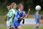 3 July 2010; Aileen Wall, Waterford, in action against Maire Flanagan, Limerick. TG4 Ladies Football Munster Intermediate Championship Final, Waterford v Limerick, Castletownroche GAA Grounds, Castletownroche, Co. Cork. Picture credit: Matt Browne / SPORTSFILE
