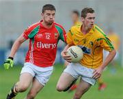 3 July 2010; Martin Clancy, Leitrim, in action against Fergal Durkan, Mayo. ESB Connacht GAA Football Minor Championship Semi-Final, Mayo v Leitrim, Markievicz Park, Sligo. Picture credit: Ray Ryan / SPORTSFILE