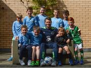 7 June 2016; Wes Hoolahan returned to his roots yesterday when he dropped into The Croke Park to meet all of Belvedere’s Players of the Year and answer their questions on a wide range of football topics. ‘Weso’ joined Belvo when he was only five and played for the club until he joined Shelbourne FC as an 18-year-old. Here he is pictured with U10 and U11 players, back row, left to right, Killian Hederman, Cameron Berrigan, Charles McGee, Adam Murphy, Bahn Delemere, front row, left to right, Rudy Berrigan, Daniel McCarthy, Lennon Hanney, and Hayden Taaffe. The Croke Park Hotel, Dublin. Photo by Dáire Brennan/SPORTSFILE