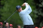 6 July 2010; Ernie Els watches his drive from the 17th tee box during the JP McManus Invitational Pro-Am. Adare Manor, Co. Limerick. Picture credit: Matt Browne / SPORTSFILE