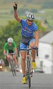 8 July 2010; Robin Eckmann, Hot Tubes 1, celebrates as he crosses the line to win Stage 3 of the International Junior Tour of Ireland, Stage 3, Castlebar - Ballycastle. Picture credit: Stephen McMahon / SPORTSFILE