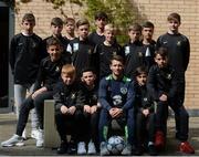 7 June 2016; Wes Hoolahan returned to his roots yesterday when he dropped into The Croke Park to meet all of Belvedere’s Players of the Year and answer their questions on a wide range of football topics. ‘Weso’ joined Belvo when he was only five and played for the club until he joined Shelbourne FC as an 18-year-old. Here he is pictured with the U12 and U14 Players of the Year. The Croke Park Hotel, Dublin. Photo by Dáire Brennan/SPORTSFILE Photo by Daire Brennan/Sportsfile