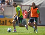 9 June 2016; Aiden McGeady and Glenn Whelan of Republic of Ireland during squad training at UEFA EURO2016 in Versailles, Paris, France. Photo by David Maher/Sportsfile