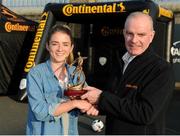 7 June 2016; Pictured is Siobhán Killeen of Shelbourne Ladies FC, being presented with the Continental Tyres Women’s National League Player of the Month Award for May 2016. Saoirse was presented with her trophy by Tom Dennigan, Continental Tyres Group. Tallaght Stadium, Tallaght, Co. Dublin. Picture credit: Seb Daly / SPORTSFILE