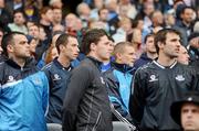 10 July 2010; Dublin players, includiung Paul Casey, Barry Cahill, Tomás Quinn and Bryan Cullen on the substitutes bench ahead of the game. GAA Football All-Ireland Senior Championship Qualifier, Round 2, Dublin v Tipperary, Croke Park, Dublin. Picture credit: Stephen McCarthy / SPORTSFILE