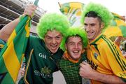 11 July 2010; Meath supporters left to right, Joseph Kearns, Mark Cromwell and Dessie Andrews, all from Ardcath, Co. Meath. Leinster GAA Football Championship Final, Croke Park, Dublin. Picture credit: David Maher / SPORTSFILE