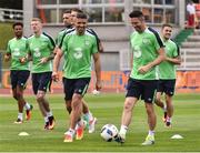 11 June 2016; Jonathan Walters and Robbie Keane of Republic of Ireland in action during squad training in Versailles, Paris, France. Photo by David Maher/Sportsfile