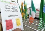 12 June 2016; A vendor prepares a stall before the arrival of supporters. Ulster GAA Football Senior Championship Quarter-Final match between Donegal and Fermanagh at MacCumhaill Park in Ballybofey, Co. Donegal. Photo by Philip Fitzpatrick/Sportsfile.