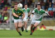 12 June 2016; Darragh Roche of Kerry in action against Mike O'Keeffe of Limerick during the Munster GAA Football Junior Championship Semi-Final match between Kerry and Limerick at Fitzgerald Stadium in Killarney, Co. Kerry. Photo by Diarmuid Greene/Sportsfile