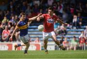 12 June 2016; Conor Dorman of Cork in action against Robbie Kiely of Tipperary during the Munster GAA Football Senior Championship Semi-Final match between Tipperary and Cork at Semple Stadium in Thurles, Co Tipperary. Photo by Piaras Ó Mídheach/Sportsfile