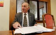 13 July 2010; Meath County Board chairman Barney Allen prior to the Meath County Board press conference. Teach na Teamhrach, Trim Road, Navan, Co. Meath. Photo by Sportsfile