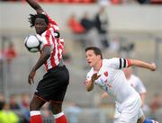 13 July 2010; Kenwyne Jones, Sunderland, in action against Pat Purcell, Munster XI. Friendly in Aid of Shane Geoghegan Trust, Munster XI v Sunderland AFC, Thomond Park, Limerick. Picture credit: Diarmuid Greene / SPORTSFILE