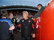 13 July 2010; Sunderland manager Steve Bruce exchanges handshakes with Munster XI players after the game. Friendly in Aid of Shane Geoghegan Trust, Munster XI v Sunderland AFC, Thomond Park, Limerick. Picture credit: Diarmuid Greene / SPORTSFILE