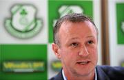 14 July 2010; Shamrock Rovers manager Michael O'Neill speaking during a press conference ahead of their Europa League 2nd Qualifying Round, 1st Leg, match against Bnei Yehuda Tel-Aviv FC on Thursday. Aviva Stadium, Lansdowne Road, Dublin. Picture credit: David Maher / SPORTSFILE