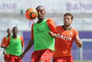 14 July 2010; Luciano Amaral and Briguel, CS Marítimo, in action during training ahead of their match against Sporting Fingal on Thursday. CS Marítimo training - Europa League 2nd Qualifying Round - 1st Leg, Funchal, Portugal. Picture credit: Helder Santos / SPORTSFILE