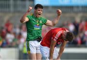 12 June 2016; Harry Rooney of Meath celebrates in front of James Stewart of Louth at the end of the Leinster GAA Football Senior Championship Quarter-Final match between Meath and Louth at Parnell Park in Dublin. Photo by Sportsfile