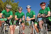 17 July 2010; Riders, from left, Felix English, Jack Wilson, Gavin Keane, and Ewen McDonald, Irish National Team, prior to the start of the Junior Men Road Race at the European Road Championships. European Road Championships, Ankara, Turkey. Picture credit: Stephen McMahon / SPORTSFILE