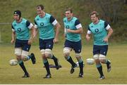 14 June 2016; Ireland forwards, from left, Ultan Dillane, Devin Toner, Rhys Ruddock and Jordi Murphy during squad training at St David Marist School in Sandton, Johannesburg, South Africa. Photo by Brendan Moran/Sportsfile