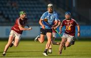 15 June 2016; Cian Boland of Dublin in action against Darragh Clinton and Ciaran Doyle of Westmeath during the Bord Gáis Energy Leinster GAA Hurling U21 Championship Semi-Final match between Westmeath and Dublin at Parnell Park in Dublin. Photo by Matt Browne/Sportsfile