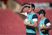 17 June 2016; Devin Toner, left, and Jamie Heaslip of Ireland during their captain's run at Emirates Airline Park in Johannesburg, South Africa. Photo by Brendan Moran/Sportsfile