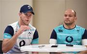 17 June 2016; Ireland forwards coach Simon Easterby, left, alongside captain Rory Best, during a press conference at Emirates Airline Park in Johannesburg, South Africa. Photo by Brendan Moran/Sportsfile