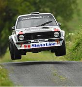 17 June 2016; David Bogie andEnda Sherry, Ford Escort Mk2, in action during stage 4 Trentagh in the 2016 Joule Donegal International Rally in Donegal. Photo by Philip Fitzpatrick/Sportsfile