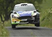 17 June 2016; Sam Moffett/Karl Atkinson, Ford Fiesta R5, in action during stage 1 Trentagh in the 2016 Joule Donegal International Rally in Donegal. Photo by Philip Fitzpatrick/Sportsfile