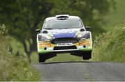 17 June 2016; Josh Moffett and John Rowan, Ford Fiesta R5, in action during stage 1 Trentagh in the 2016 Joule Donegal International Rally in Donegal. Photo by Philip Fitzpatrick/Sportsfile