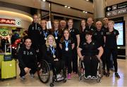 17 June 2016; The Irish Athletics Team during their homecoming from the IPC Athletic European Championships 2016 in Grosetto, Italy, at Dublin Airport in Dublin. Photo by Sam Barnes/Sportsfile