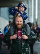 19 June 2016; Galway supporters Miroslaw Hejza and his son Samuel Hejza, age 4, from Galway City, arrive ahead of the Leinster GAA Hurling Senior Championship Semi-Final match between Galway and Offaly at O'Moore Park in Portlaoise, Co Laois. Photo by Cody Glenn/Sportsfile