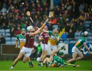 19 June 2016; Jason Flynn of Galway in action against Chris McDonald of Offaly during the Leinster GAA Hurling Senior Championship Semi-Final match between Galway and Offaly at O'Moore Park in Portlaoise, Co Laois. Photo by Cody Glenn/Sportsfile